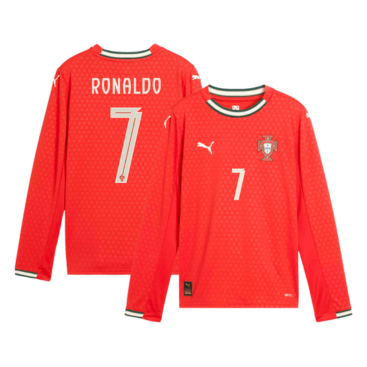 RONALDO #7 Portugal Home Long Sleeve Football Jersey 2025 Red