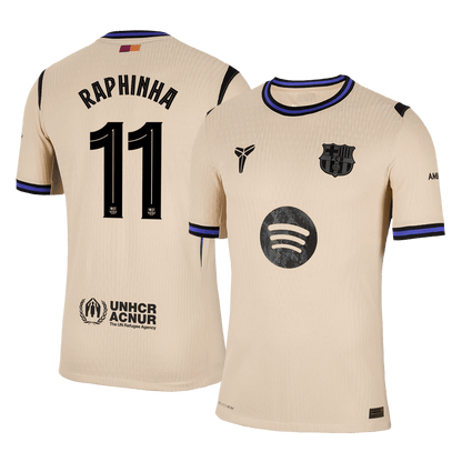 RAPHINHA #11 Barcelona Away Player Version Soccer Jersey 2025/26 - UCL