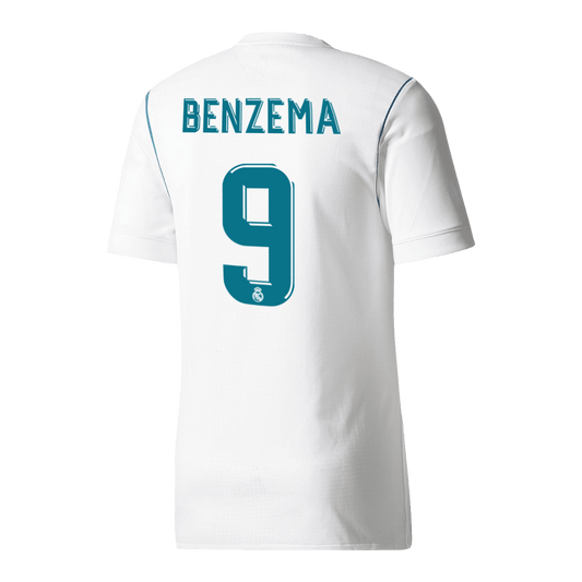BENZEMA #9 Retro 2017/18 Real Madrid Home Soccer Jersey