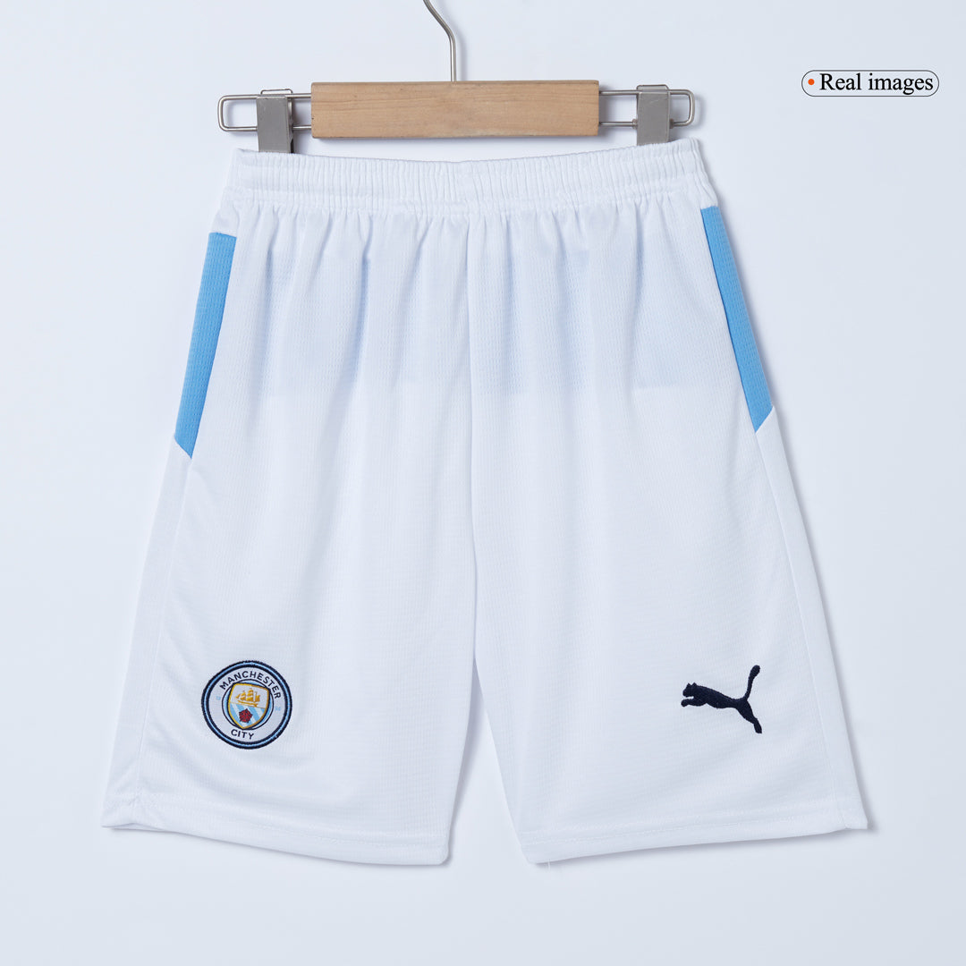 Manchester City Kid's Home Soccer Jersey Kit (Jersey+Shorts) 2025/26 Blue