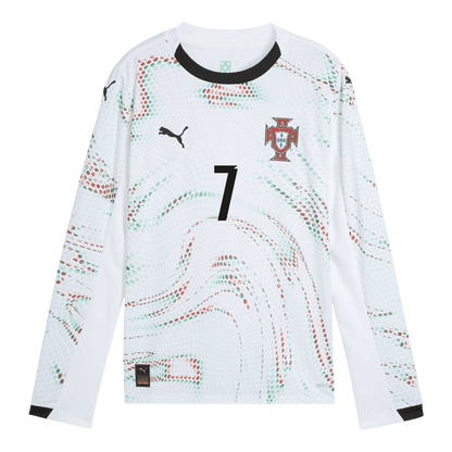 RONALDO #7 Portugal Away Long Sleeve Football Jersey 2025 White
