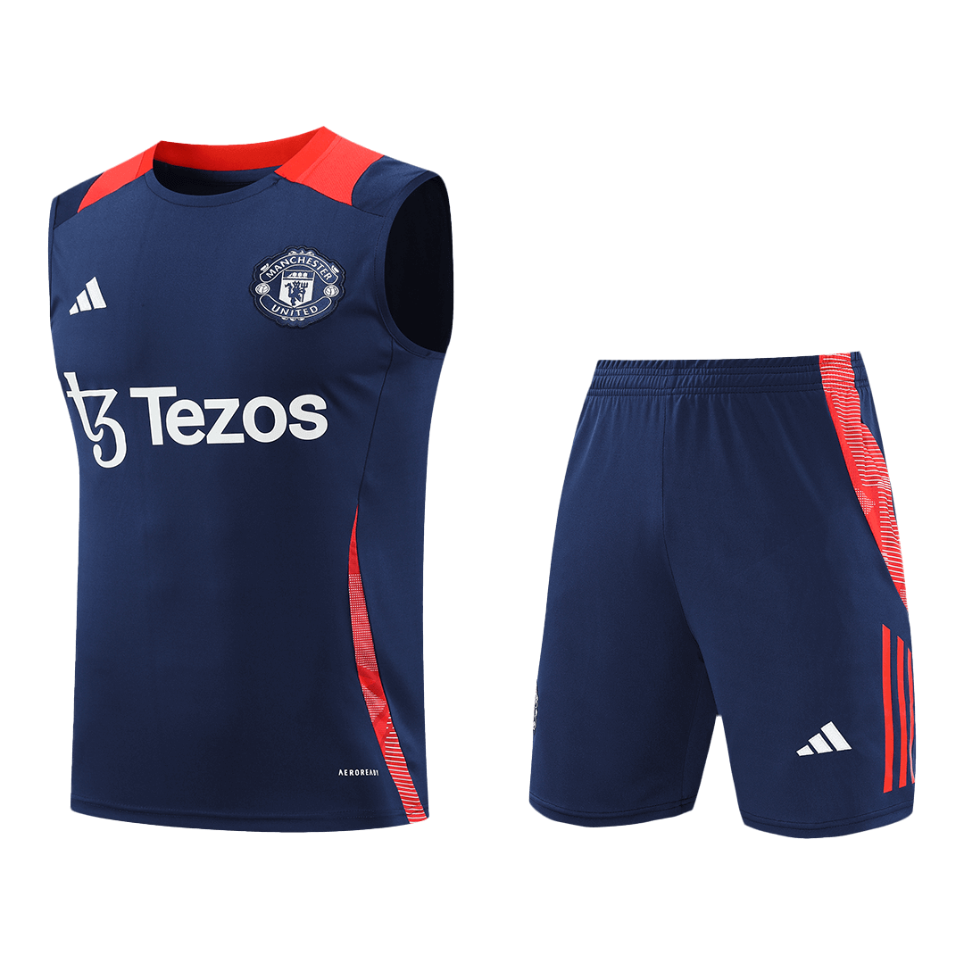 Manchester United Pre-Match Soccer Jersey Vest Kit (Jersey+Shorts) 2024/25
