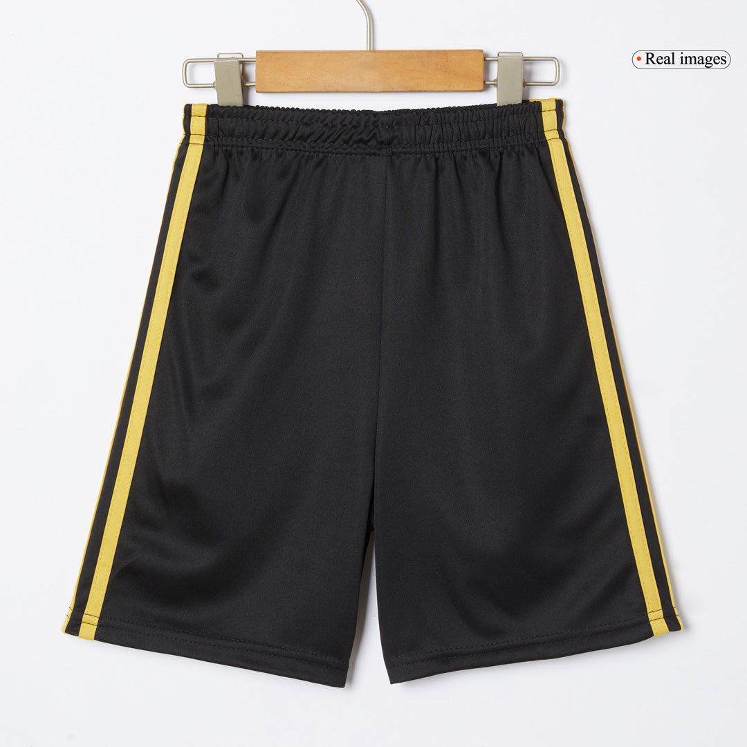 Mexico Third Away Kid's Soccer Jersey Kit (Jersey+Shorts) 2025 Black - Gold Cup