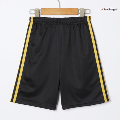 Mexico Third Away Kid's Soccer Jersey Kit (Jersey+Shorts) 2025 Black - Gold Cup