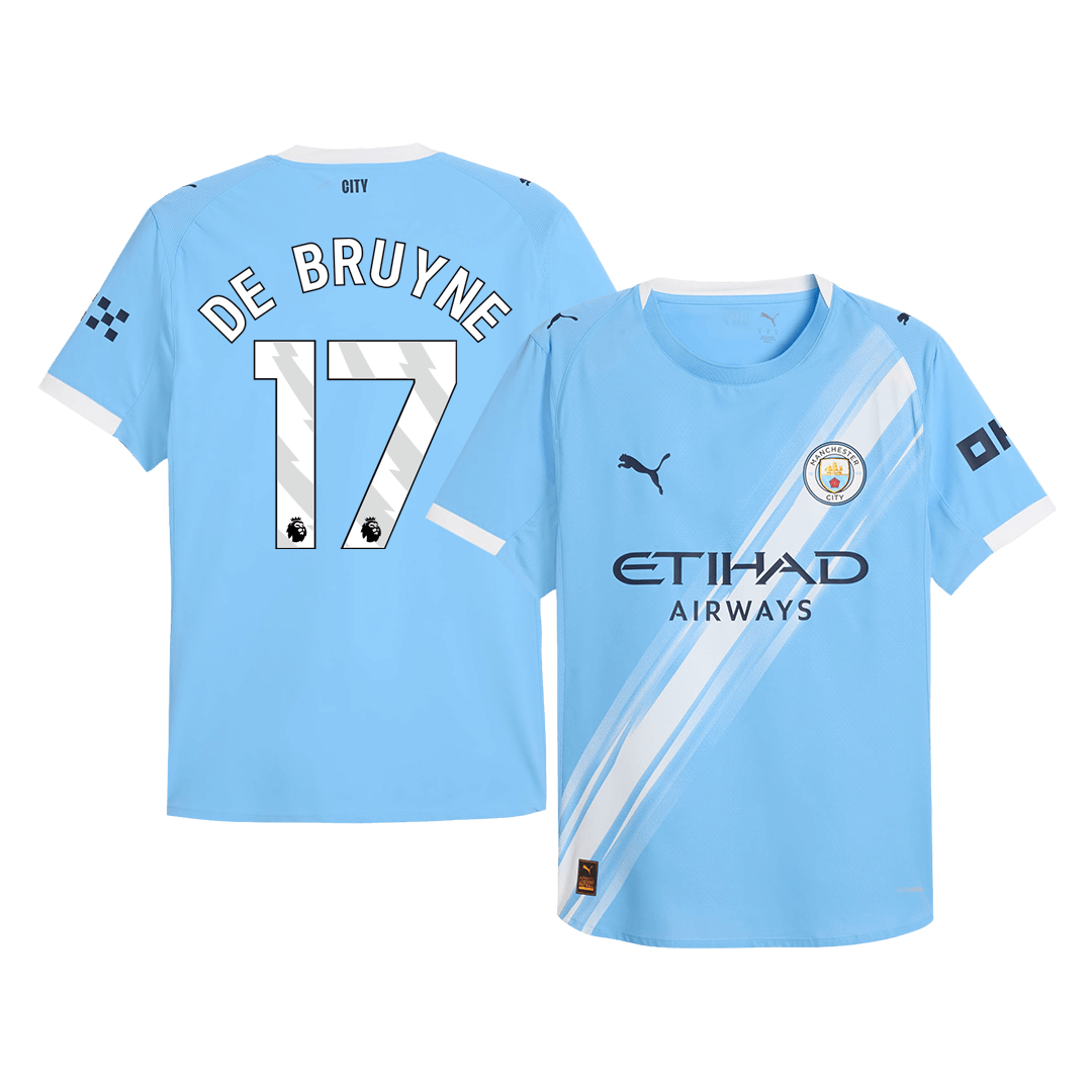 DE BRUYNE #17 Manchester City Home Player Version Soccer Jersey 2025/26 Blue
