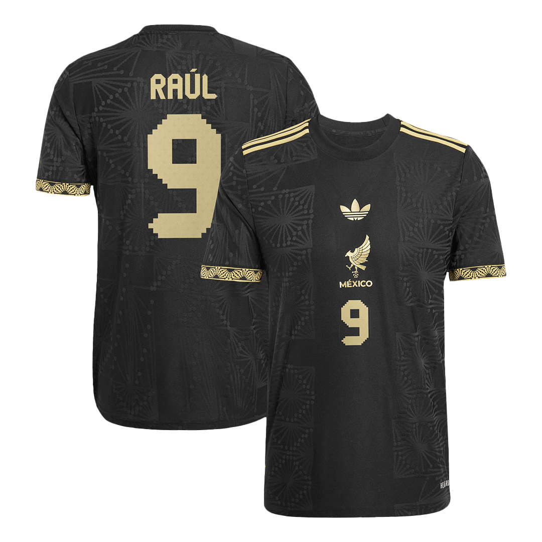 RAÚL #9 Mexico Third Away Player Version Football Jersey 2025 Black - Gold Cup