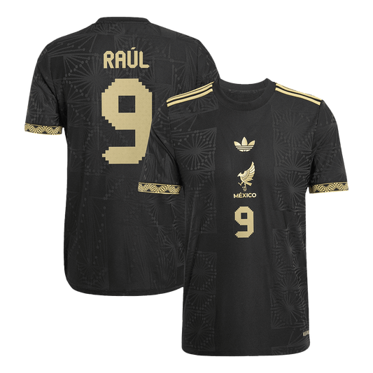 RAÚL #9 Mexico Third Away Player Version Football Jersey 2025 Black - Gold Cup