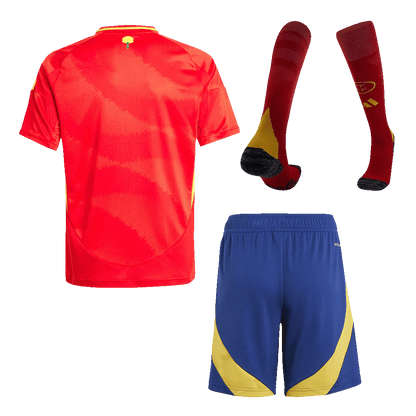 Spain Kid's Home Football Jersey Kit (Jersey+Shorts+Socks) Euro 2024