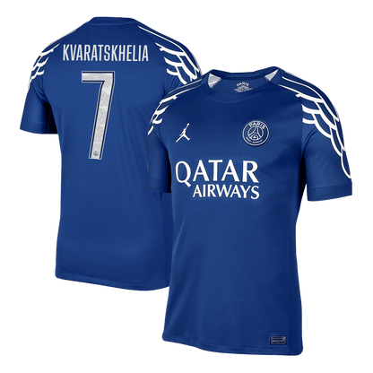 KVARATSKHELIA #7 PSG Fourth Away Soccer Jersey 2024/25 Navy - UCL