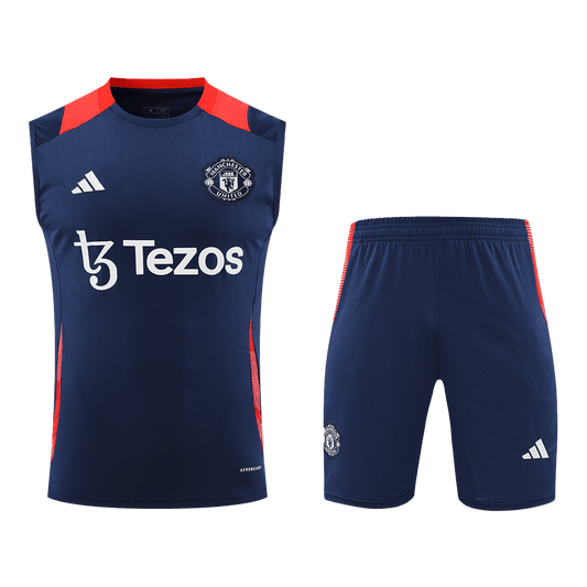 Manchester United Pre-Match Soccer Jersey Vest Kit (Jersey+Shorts) 2024/25