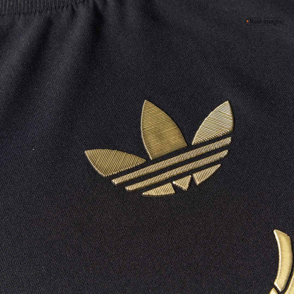 Mexico Third Away Player Version Long Sleeve Soccer Jersey Kit (Jersey+Shorts) 2025 Black - Gold Cup