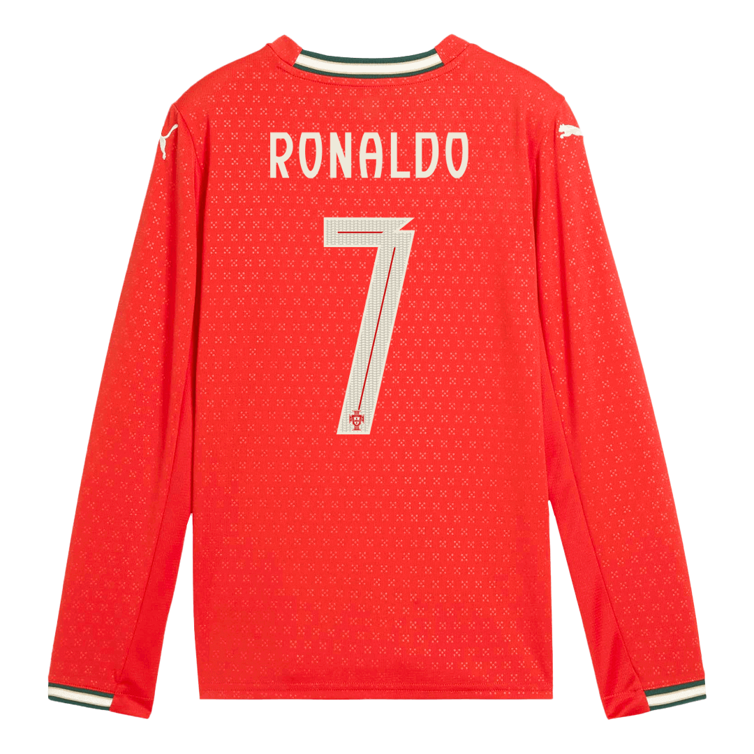 RONALDO #7 Portugal Home Long Sleeve Football Jersey 2025 Red