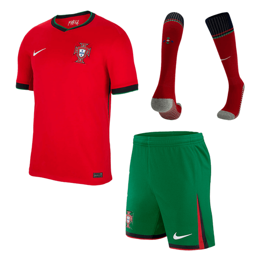 Portugal Home Football Jersey Kit (Jersey+Shorts+Socks) Euro 2024