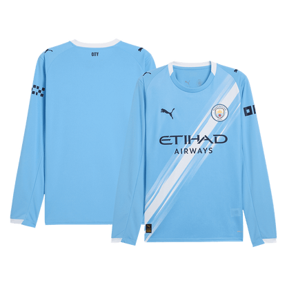 Manchester City Home Long Sleeve Soccer Jersey 2025/26