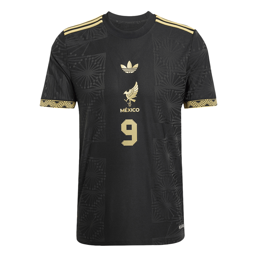 RAÚL #9 Mexico Third Away Player Version Football Jersey 2025 Black - Gold Cup
