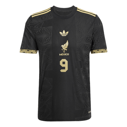RAÚL #9 Mexico Third Away Player Version Football Jersey 2025 Black - Gold Cup