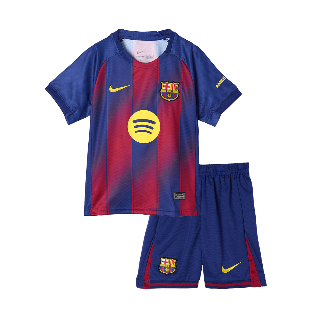 Barcelona Kid's Home 2025/26 Kit - Jersey+shorts