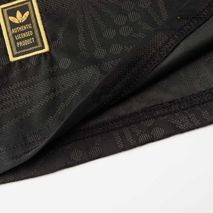 Mexico Third Away Player Version Soccer Jersey Kit (Jersey+Shorts) 2025 Black - Gold Cup