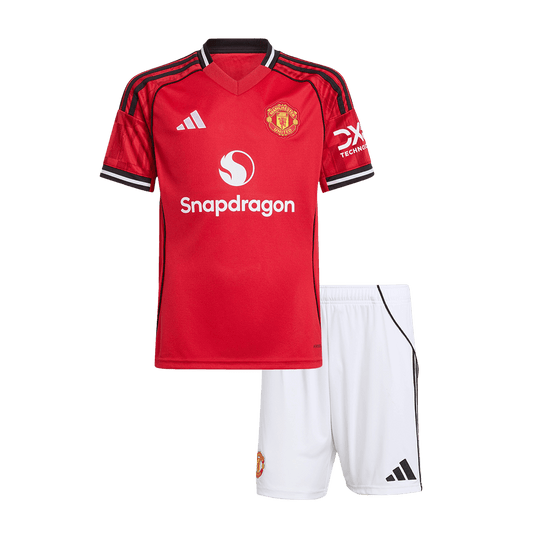 Manchester United Kid's Home Jersey 2025/26 Kit - Jersey+Shorts