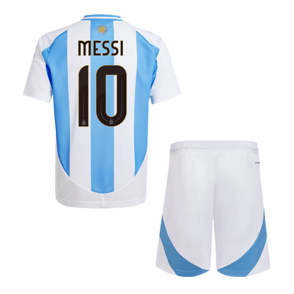 MESSI #10 Argentina Kid's Home Football Jersey Kit (Jersey+Shorts) 2024