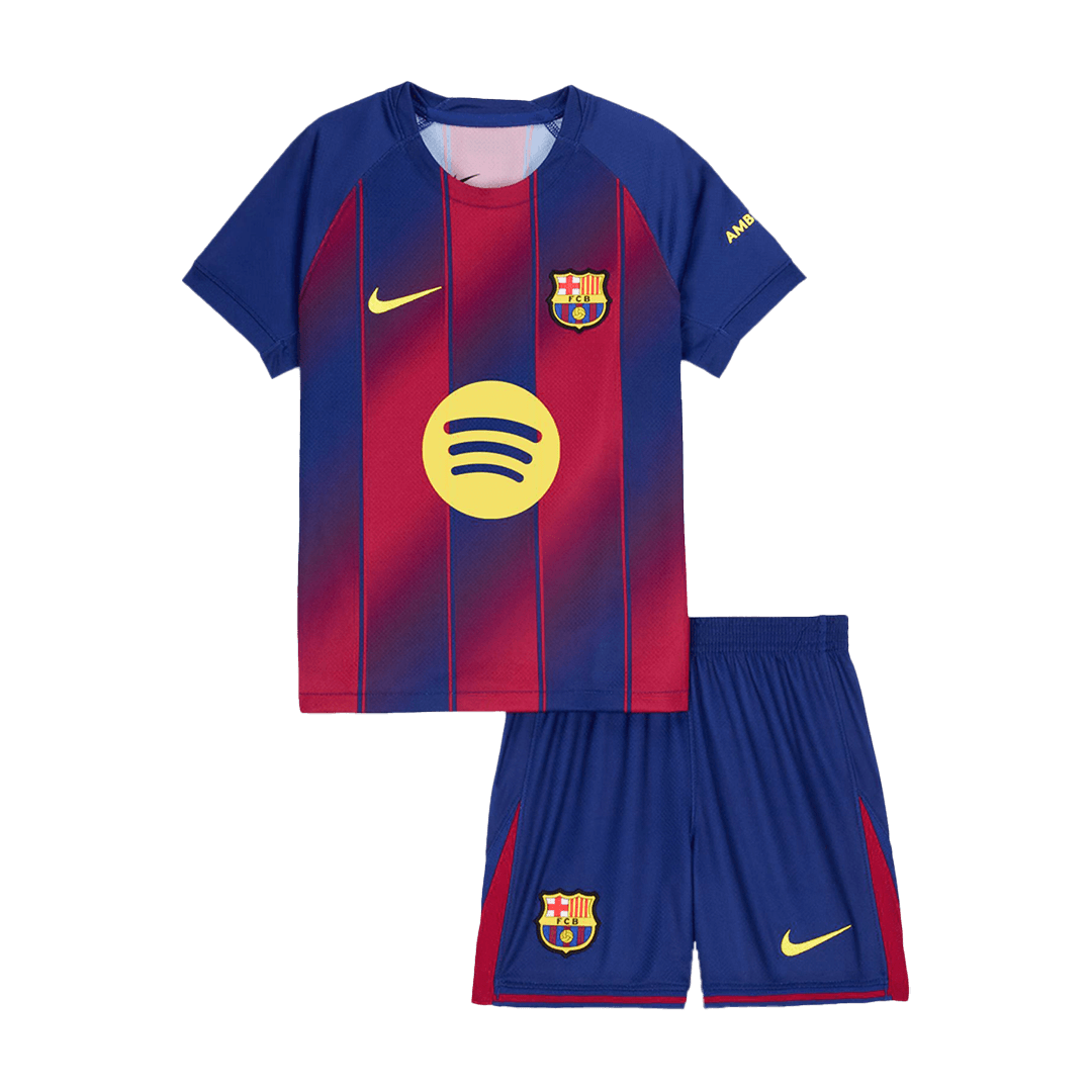 Barcelona Kid's Home 2025/26 Kit - Jersey+shorts