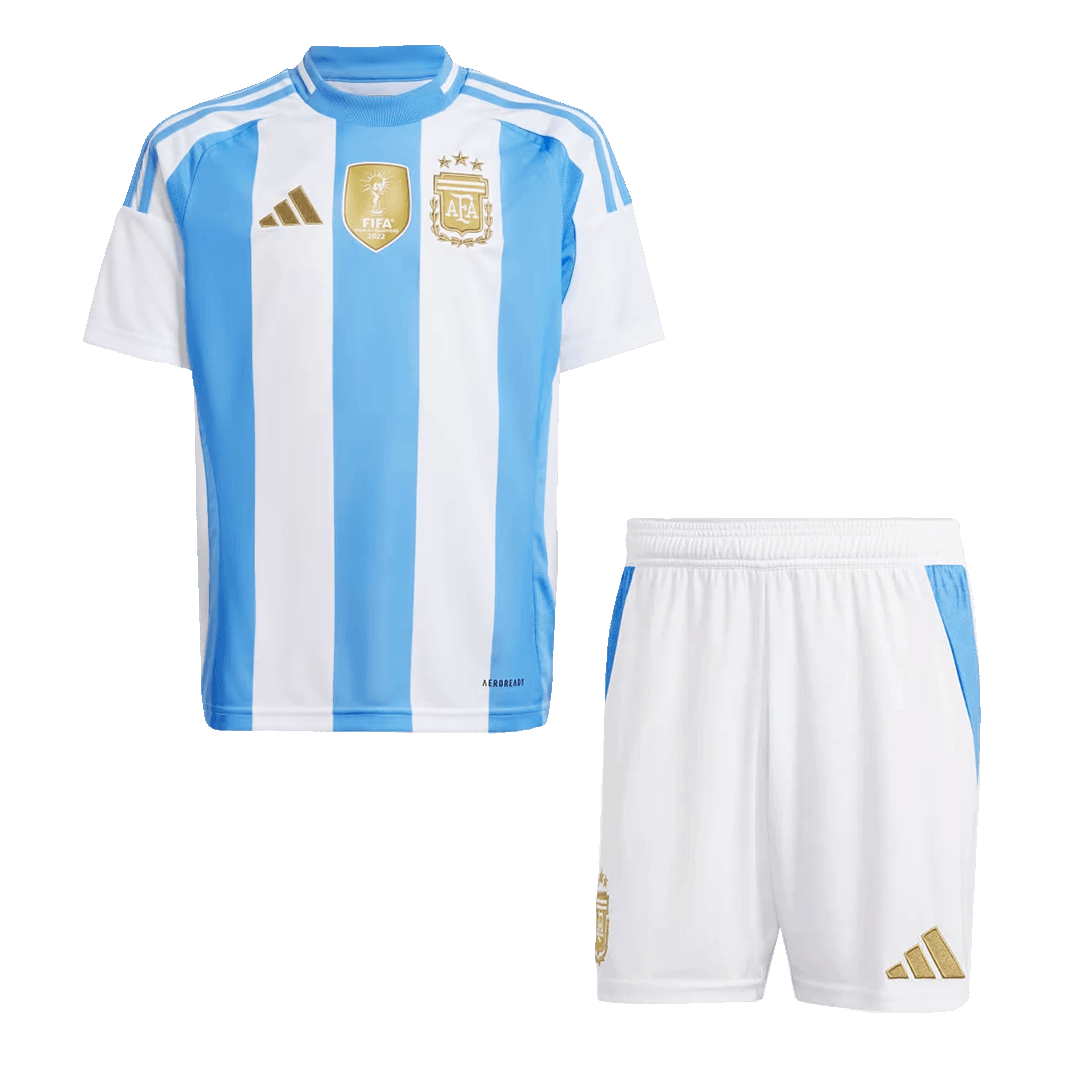 Argentina Kid's Home Football Jersey Kit (Jersey+Shorts) 2024