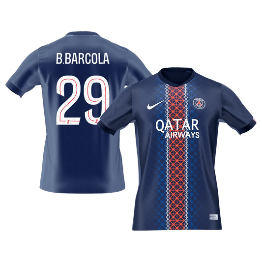 B.BARCOLA #29 PSG Home Soccer Jersey 2025/26