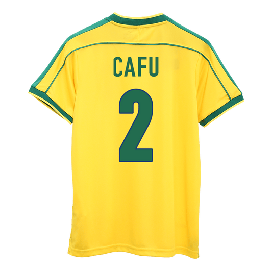 CAFU #2 Retro 1998 Brazil Home Football Jersey - World Cup
