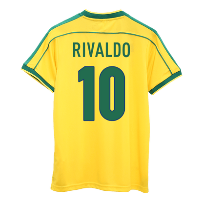 RIVALDO #10 Retro 1998 Brazil Home Football Jersey - World Cup