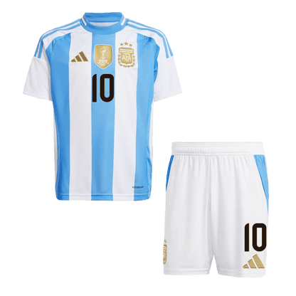 MESSI #10 Argentina Kid's Home Football Jersey Kit (Jersey+Shorts) 2024