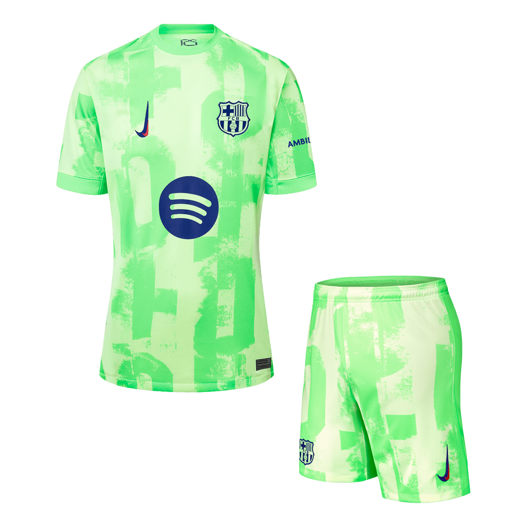 Barcelona Third Away Soccer Jersey Kit (Jersey+Shorts) 2024/25 - (Spotify Logo Without Text)