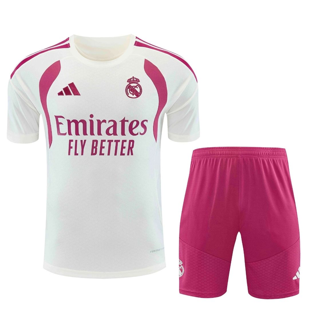 Real Madrid Training Soccer Kit - Jersey + Shorts 2026/27 Beige