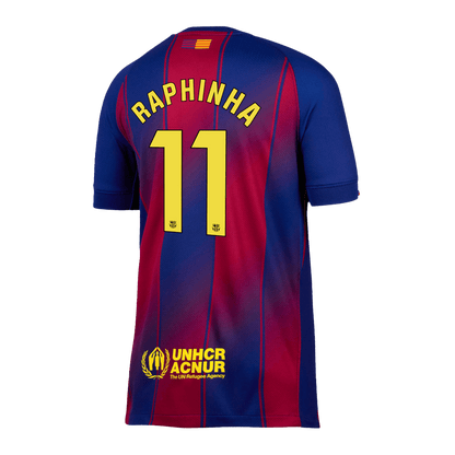 RAPHINHA #11 Barcelona Home Soccer Jersey 2025/26