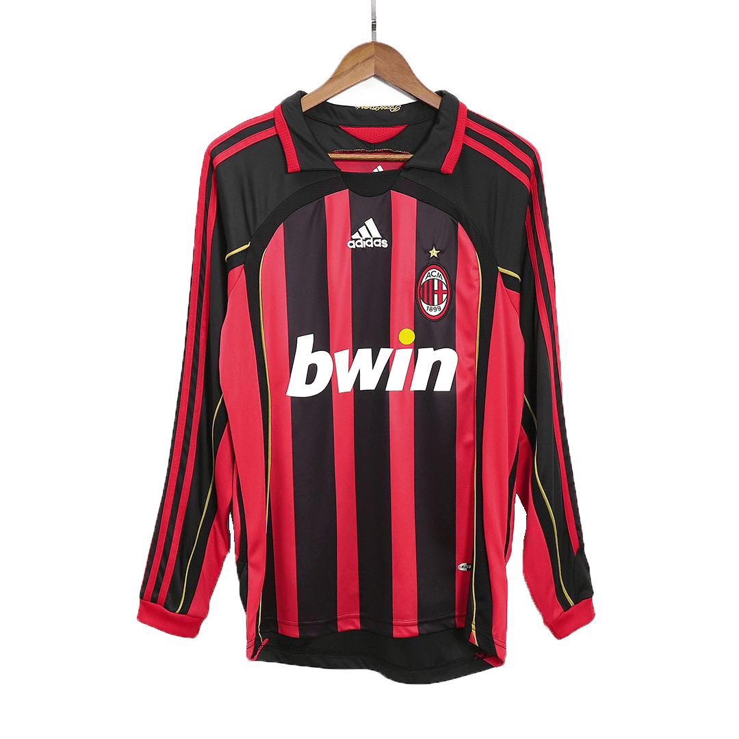 AC Milan 2006/07 Home Retro Long Sleeve Soccer Jersey