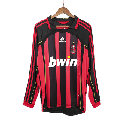 AC Milan 2006/07 Home Retro Long Sleeve Soccer Jersey