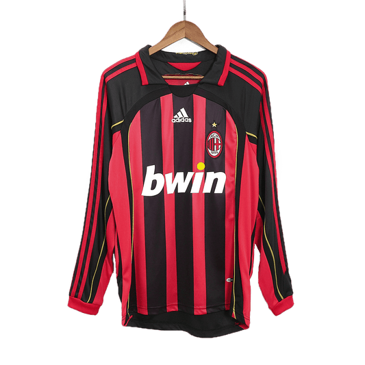 AC Milan 2006/07 Home Retro Long Sleeve Soccer Jersey
