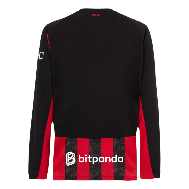 AC Milan Home Long Sleeve Soccer Jersey 2025/26
