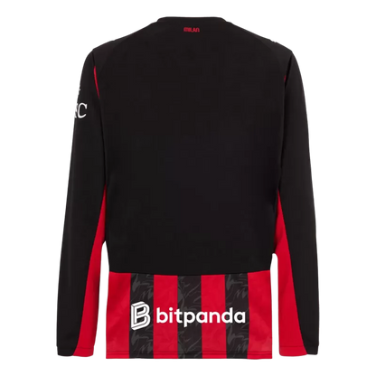 AC Milan Home Long Sleeve Soccer Jersey 2025/26