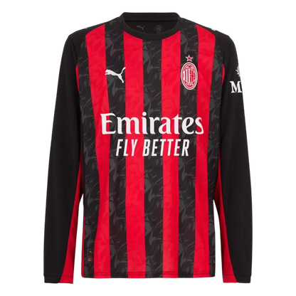 AC Milan Home Long Sleeve Soccer Jersey 2025/26