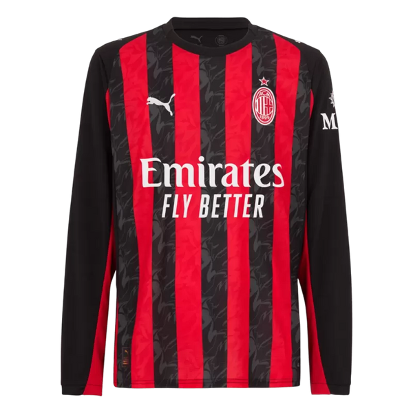 AC Milan Home Long Sleeve Soccer Jersey 2025/26
