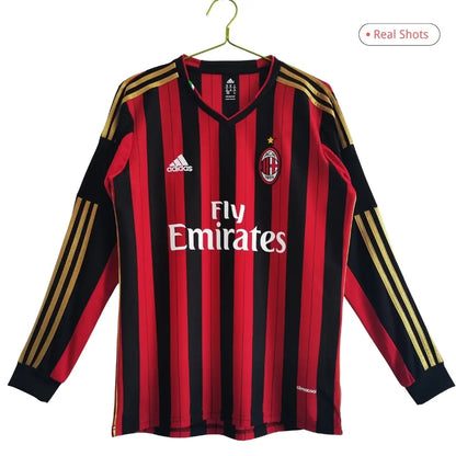 Camiseta retro de fútbol de manga larga del AC Milan 2013/14