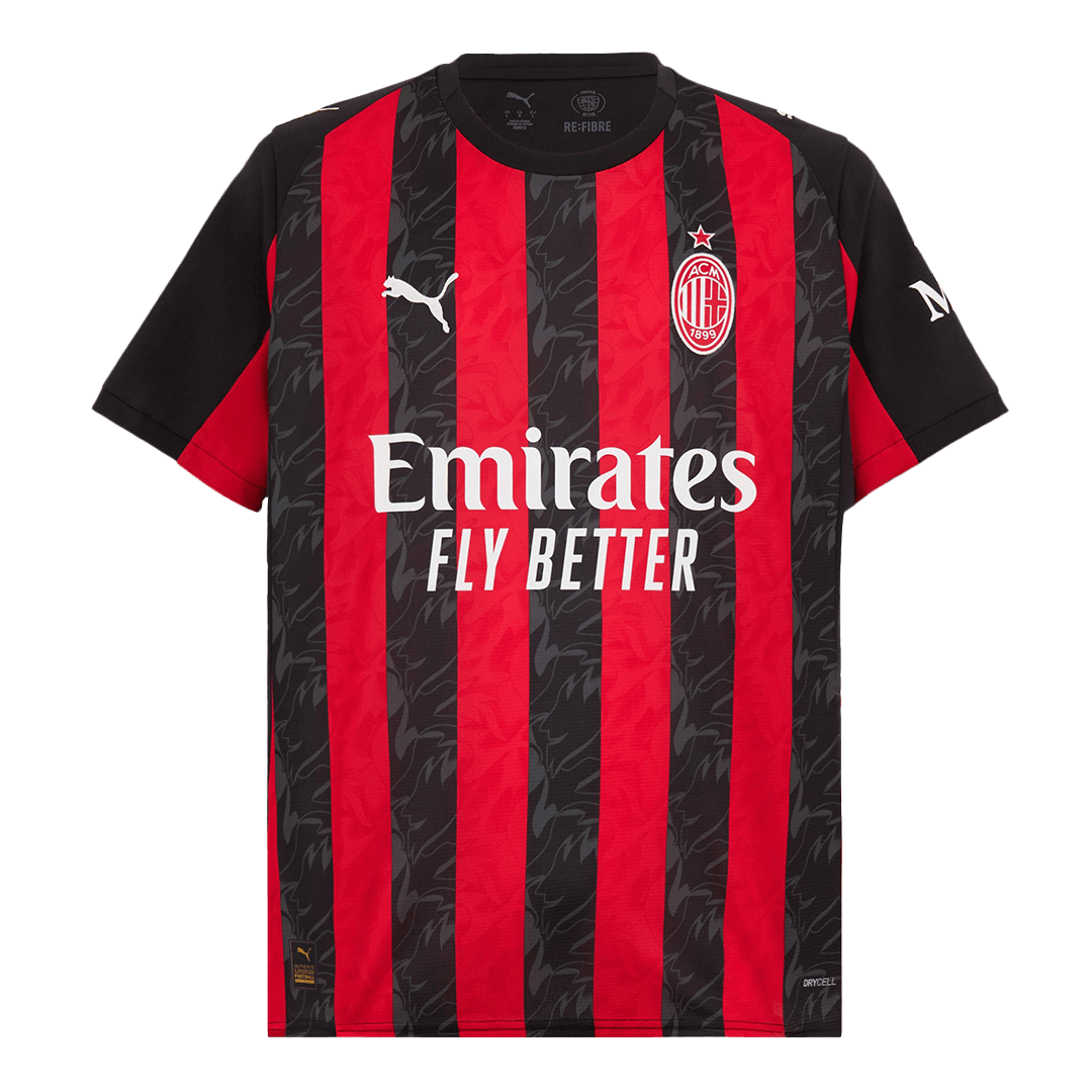 Camiseta de local del AC Milan 2025/26 roja y negra