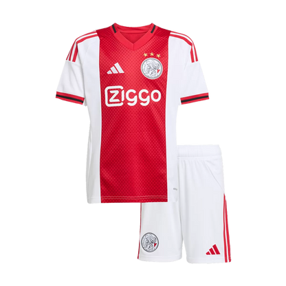 Equipación infantil de fútbol del Ajax para la temporada 2025/26 (camiseta + pantalón corto)
