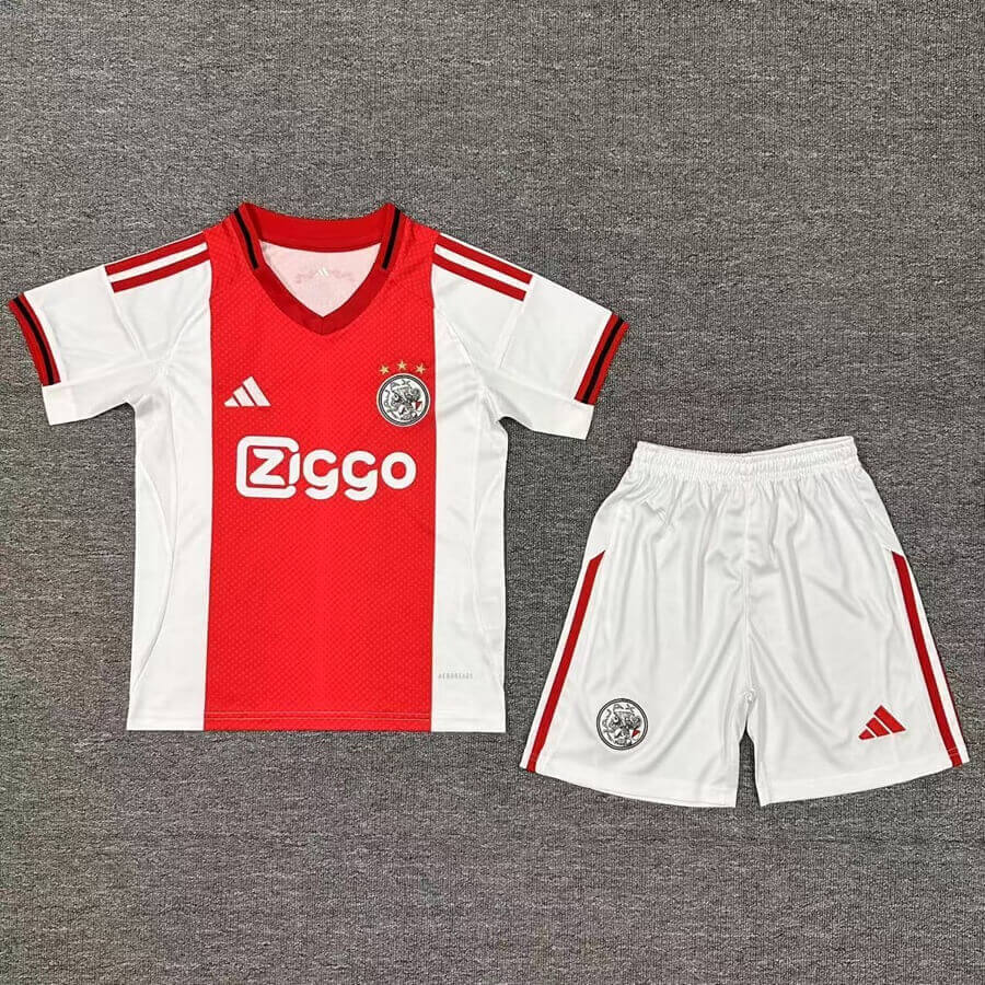 Equipación infantil de fútbol del Ajax para la temporada 2025/26 (camiseta + pantalón corto)