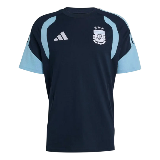 Maillot de football d'avant-match de l'Argentine pour la Coupe du Monde 2026, bleu marine
