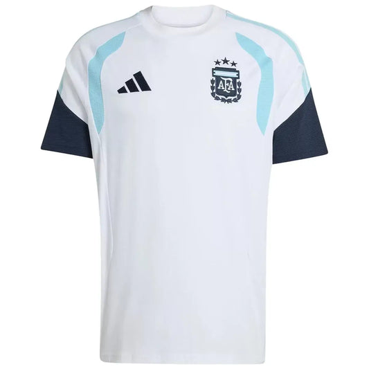 Maillot de football blanc d'avant-match de l'Argentine pour la Coupe du Monde 2026
