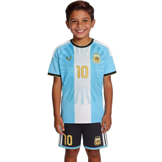 Messi #10 Kid's Argentina x Messi Home Jersey Kit - Jersey+Shorts 2026