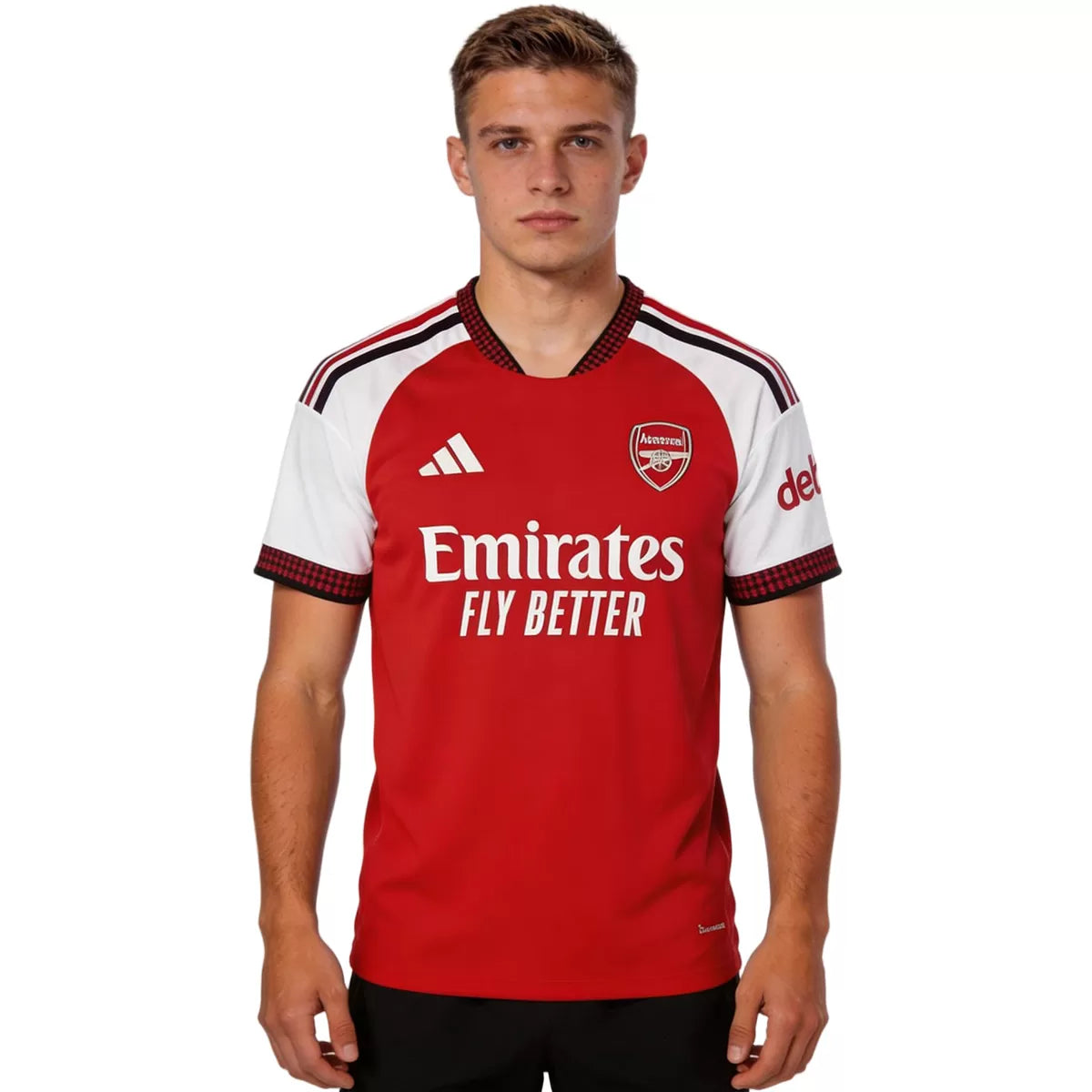 Camiseta de fútbol local del Arsenal #26 Campeones 2026/27 con escudo