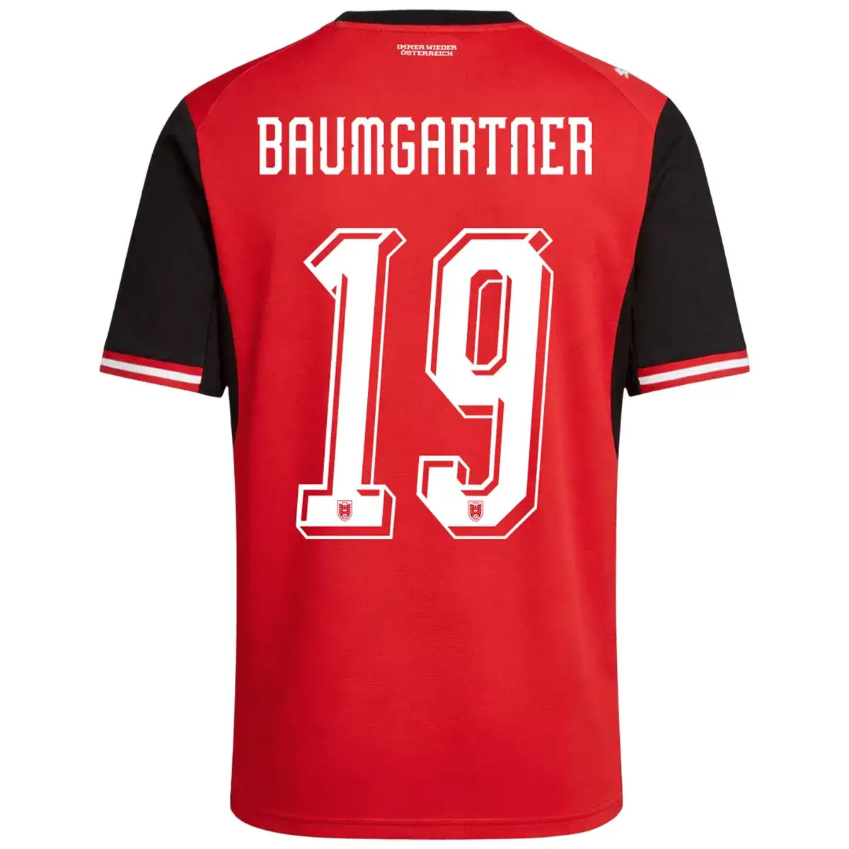 Maillot domicile de l'Autriche, Baumgartner n° 19, Coupe du Monde 2026
