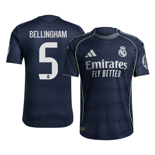 BELLINGHAM #5 Real Madrid Away Player Version Soccer Jersey 2025/26